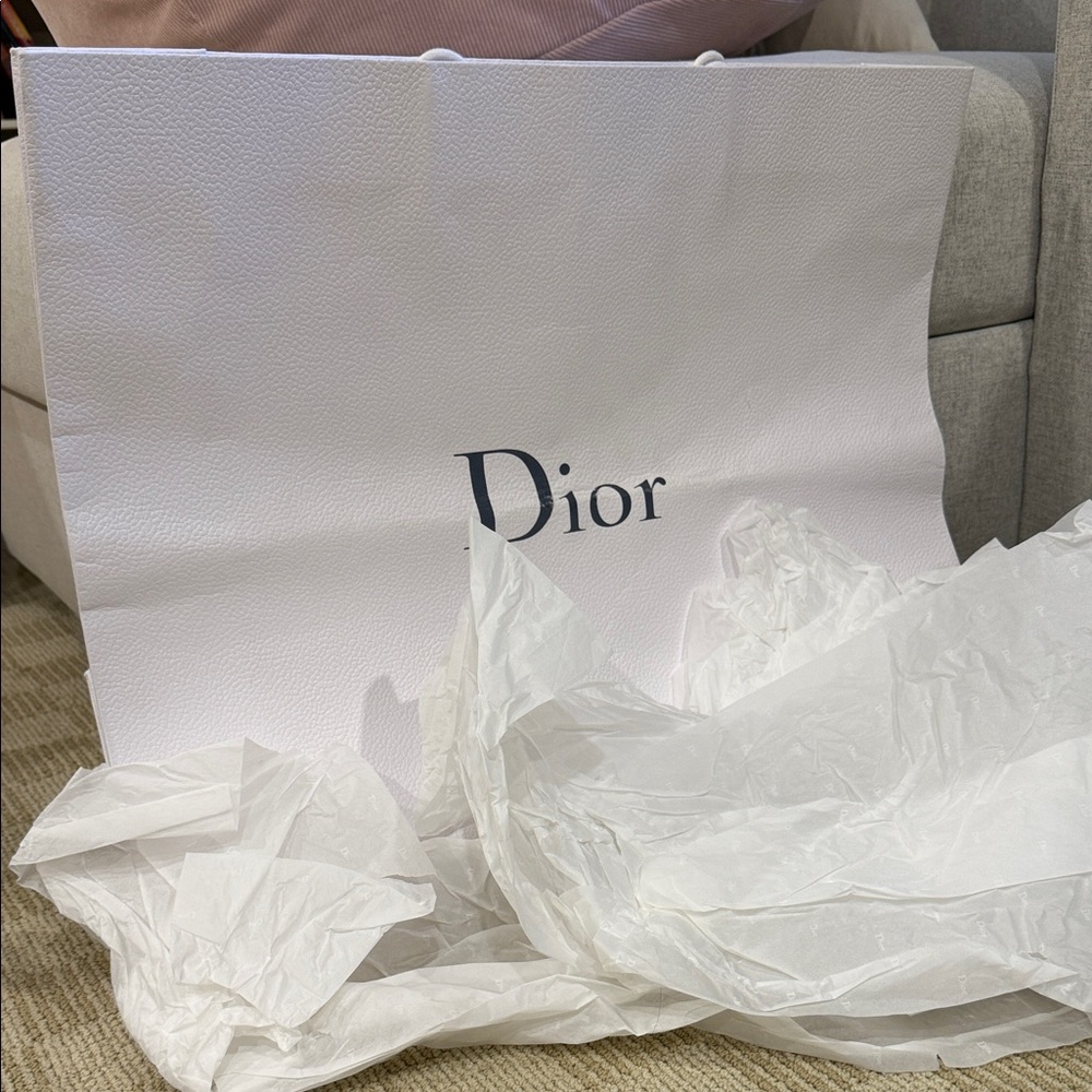 Dior Luxe White Shopping Tote Bag